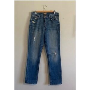 NWOT MOTHER The Dazzler Button Fly Ankle Jeans in Natural Born Trouble